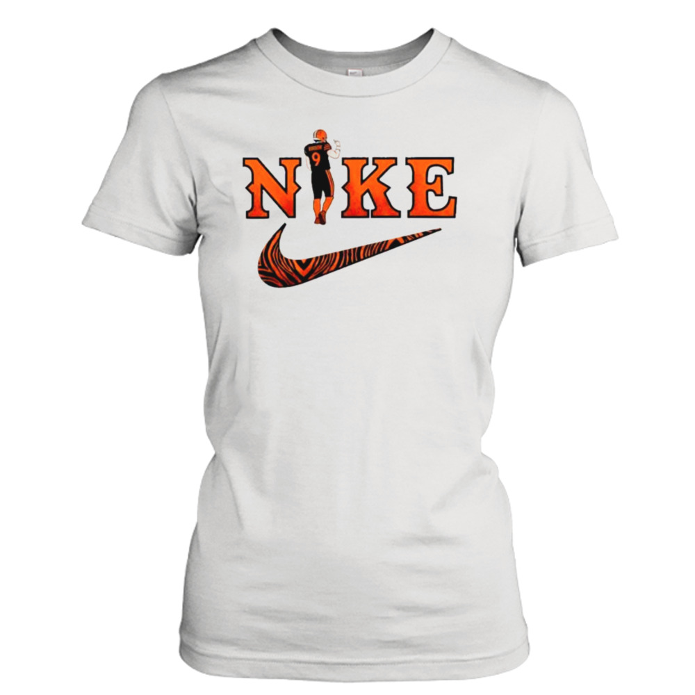 Joe Burrow 9 Cincinnati Bengals Nike logo Shirt - Yeswefollow