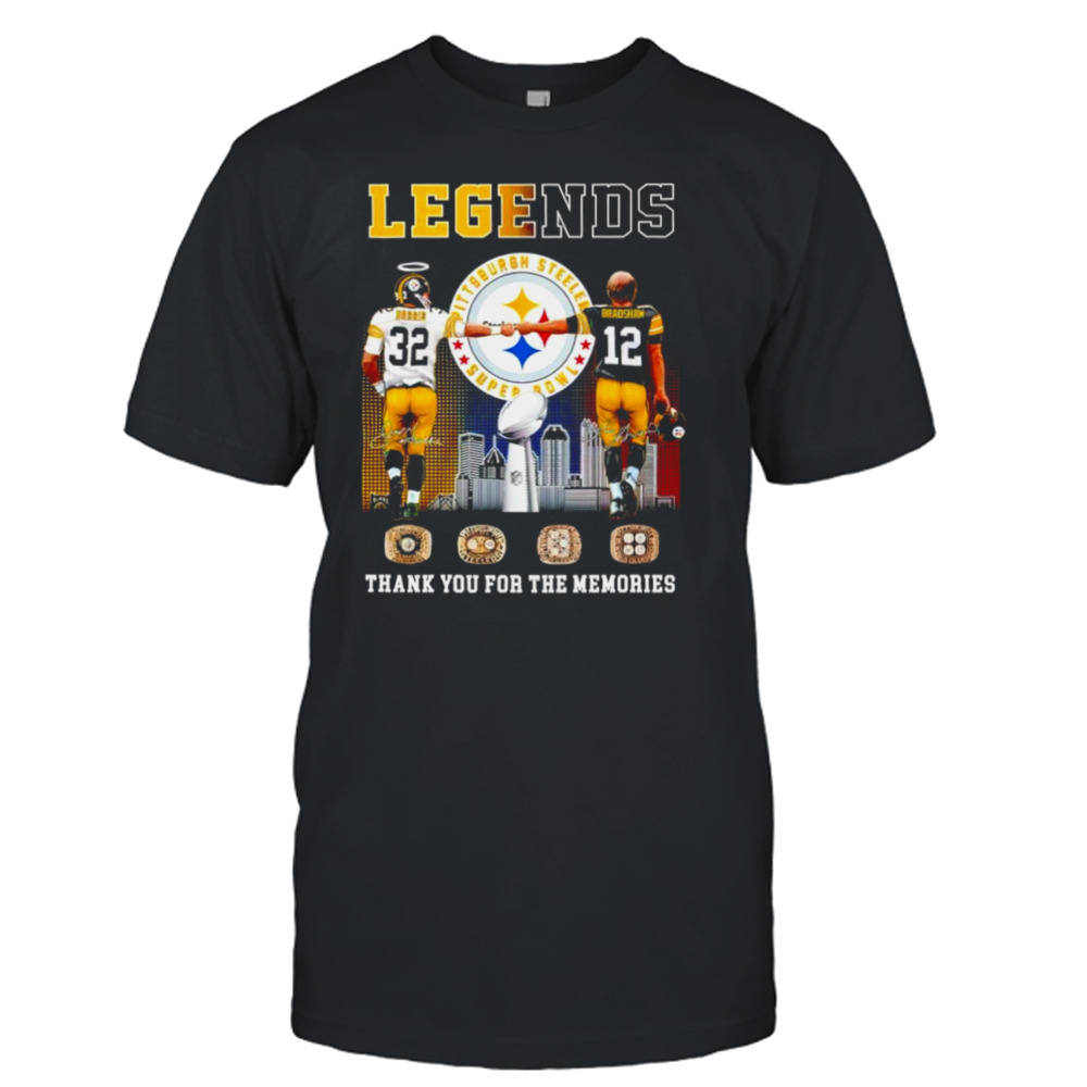 Legends Pittsburgh Steelers Harris And Bradshaw Thank You For The Memories  Unisex Shirt - T-shirts Low Price