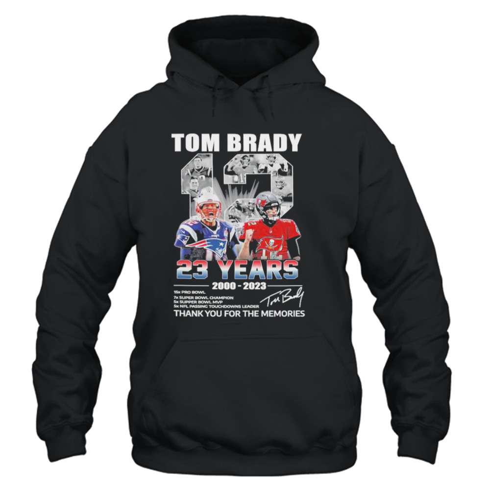 Tom Brady 12 23 Years 2000-2023 Thank You for the memories signatures shirt  - Queenteeshirt News